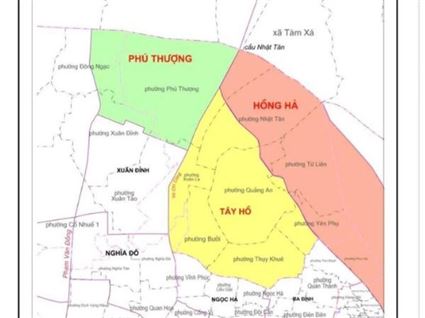 Quận Tây Hồ sau sắp xếp còn hai đơn vị hành chính: Tây Hồ và Phú Thượng
